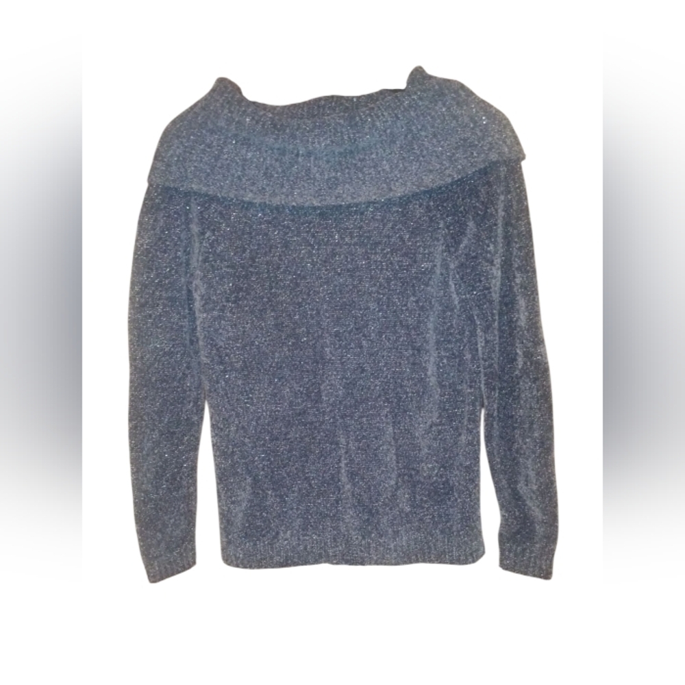 INC Internationa Blue Shimmer Cowl Neck Sweater Size S NWT ❤️